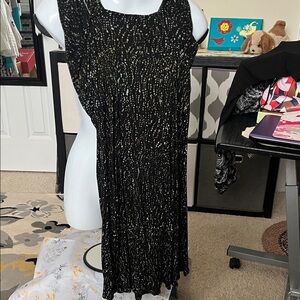 Black and Gold Sleeveless dress or cover up for the beach